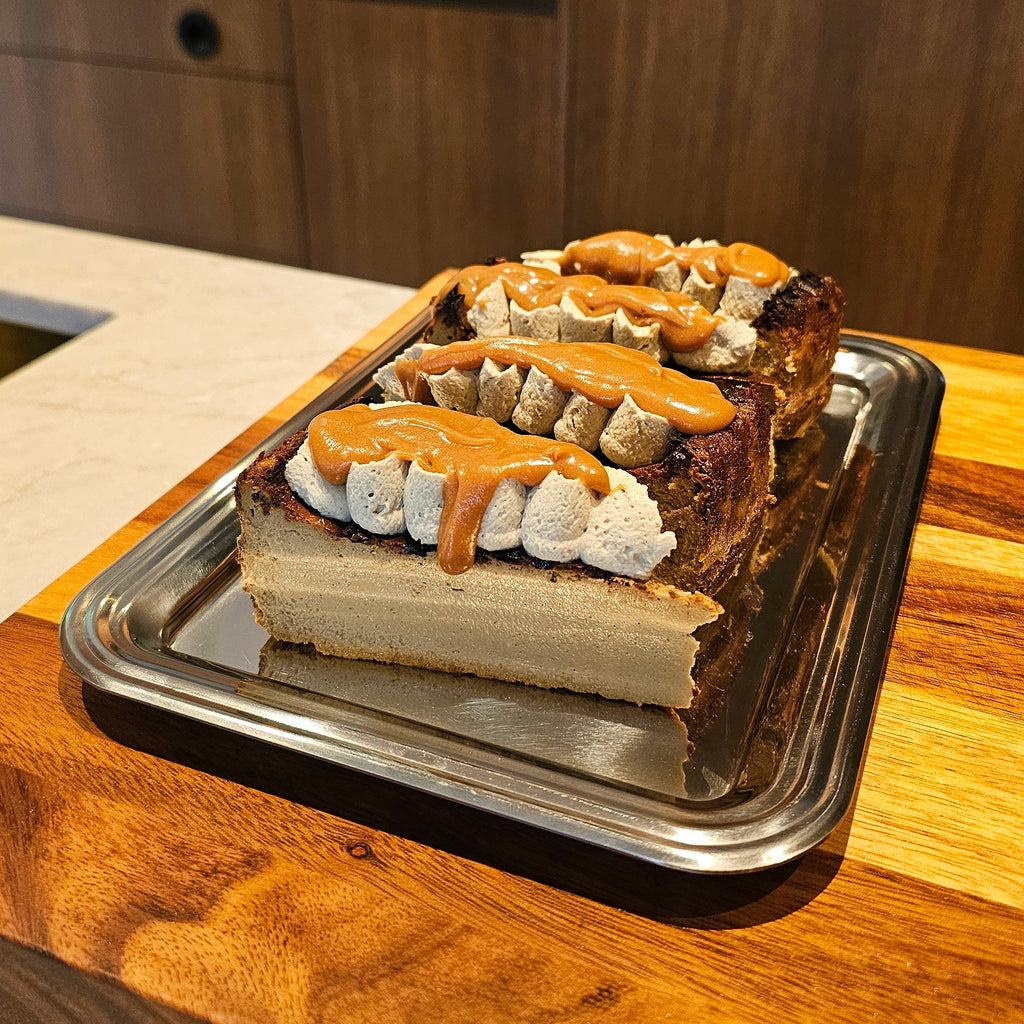 Hojicha Basque cheesecake with miso caramel